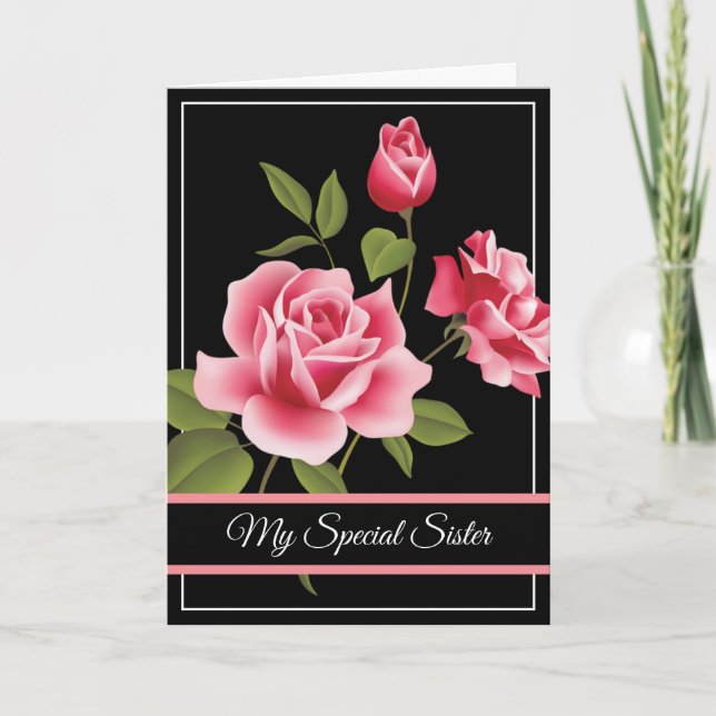 Tarjeta de cumpleaños - Mi hermana especial (Anverso)