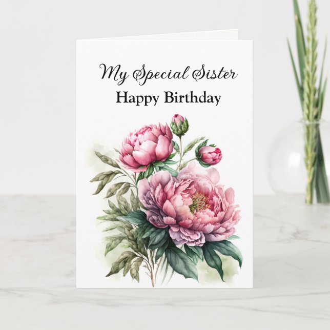 Tarjeta de cumpleaños - Mi tarjeta de hermana espe (Anverso)