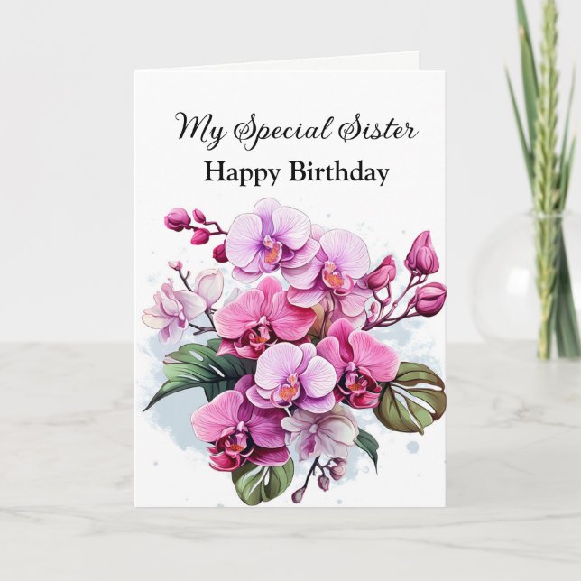 Tarjeta de cumpleaños - Mi tarjeta de hermana espe (Anverso)