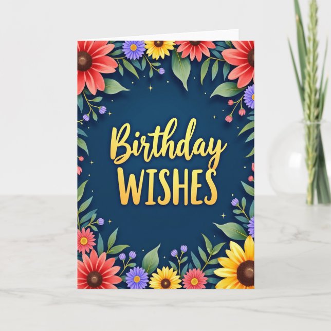Tarjeta de cumpleaños Midnight Bloom (Anverso)