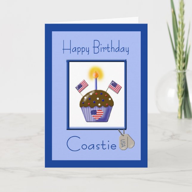 Tarjeta de cumpleaños militar de Coastie (Anverso)