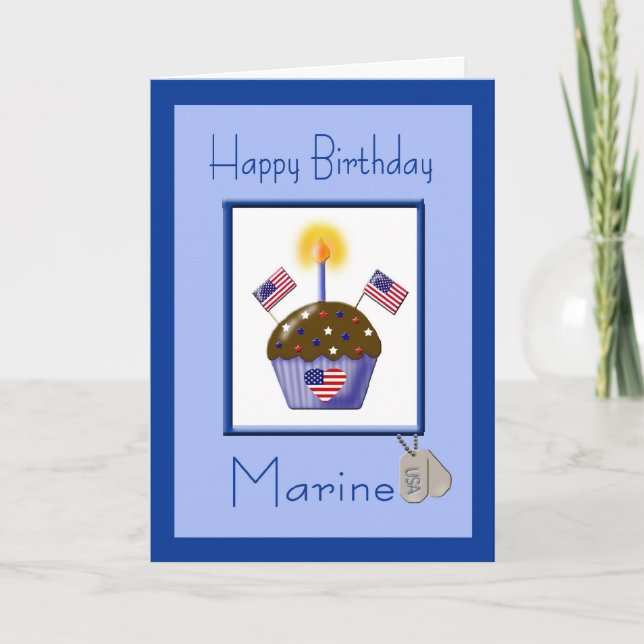 Tarjeta de Cumpleaños Militar Marina (Anverso)