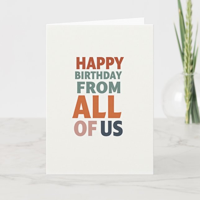 Tarjeta de cumpleaños Minimalist Text Collective (Anverso)