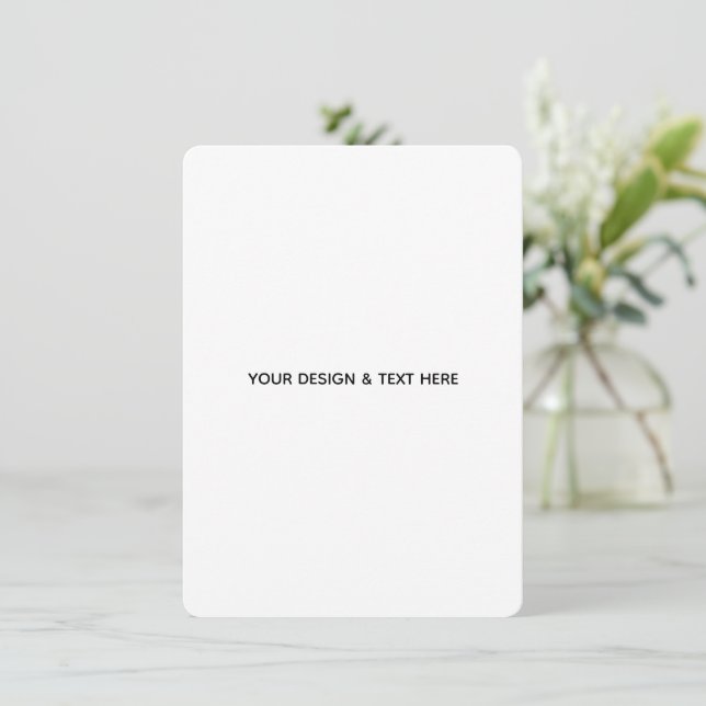 Tarjeta de cumpleaños minimalista blanca para herm (Anverso de pie)
