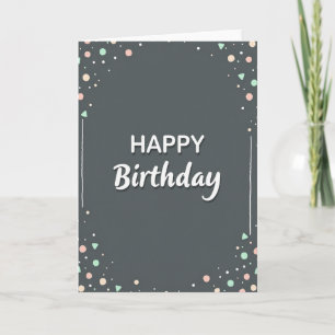 Tarjeta de cumpleaños minimalista con confeti