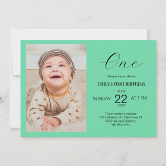 tarjeta de cumpleaños minimalista con foto