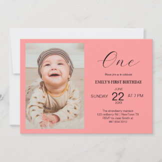 tarjeta de cumpleaños minimalista con foto