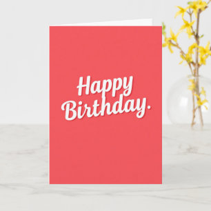 Tarjeta de cumpleaños minimalista de coral