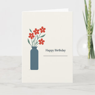 Tarjeta de cumpleaños Minimalista Flor