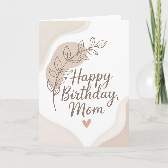 Tarjeta de cumpleaños minimalista moderna para mam (Anverso)
