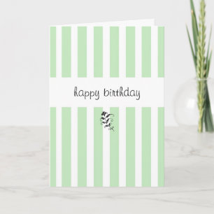 Tarjeta de cumpleaños Mint Candy Stripes