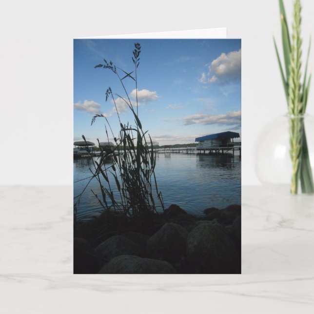 Tarjeta de cumpleaños "Mirando al lago francés" (Anverso)