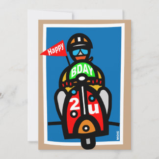 Tarjeta de cumpleaños Mod Scooter