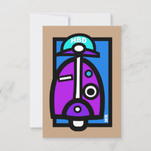 Tarjeta de cumpleaños Mod Scooter