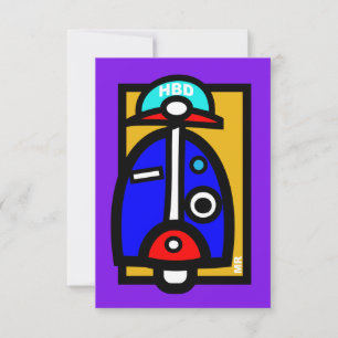 Tarjeta de cumpleaños Mod Scooter