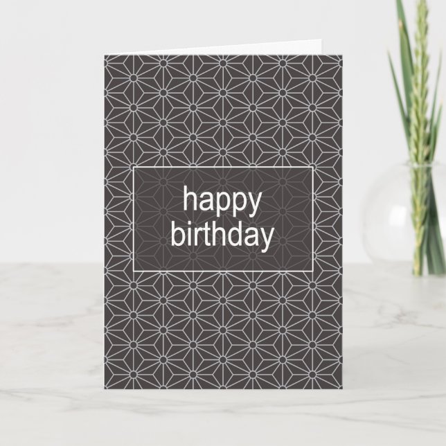 Tarjeta de cumpleaños moderna Asanoha (Anverso)