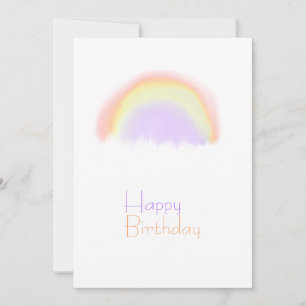 Tarjeta de cumpleaños moderna con acuarela arcoíri