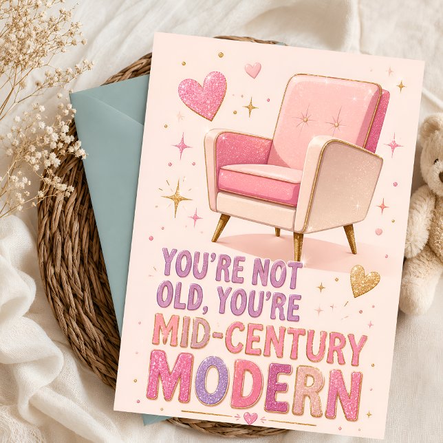 Tarjeta de cumpleaños moderna de mediados de siglo (Subido por el creador)