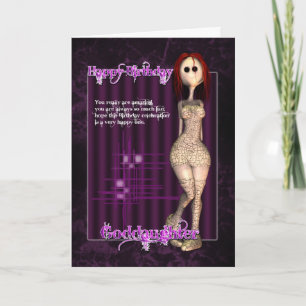 Tarjeta de cumpleaños moderna Funky Godgirl con Ra