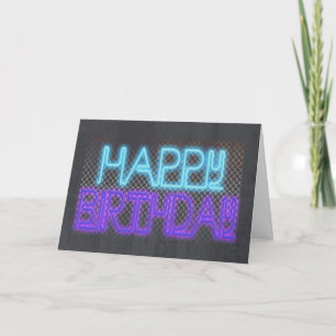Tarjeta de cumpleaños moderna - Neon Grunge