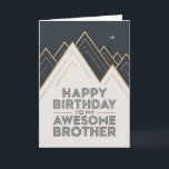 Tarjeta de cumpleaños moderna para Brother<br><div class="desc">Celebre el día especial de su hermano con esta elegante y sentida tarjeta de cumpleaños, que incluye tipografía moderna audaz y elementos elegantes de diseño marino y oro. La parte frontal muestra el mensaje "Feliz cumpleaños a mi hermano impío" en un tipo de letra limpio y seguro, rodeado de sutiles...</div>
