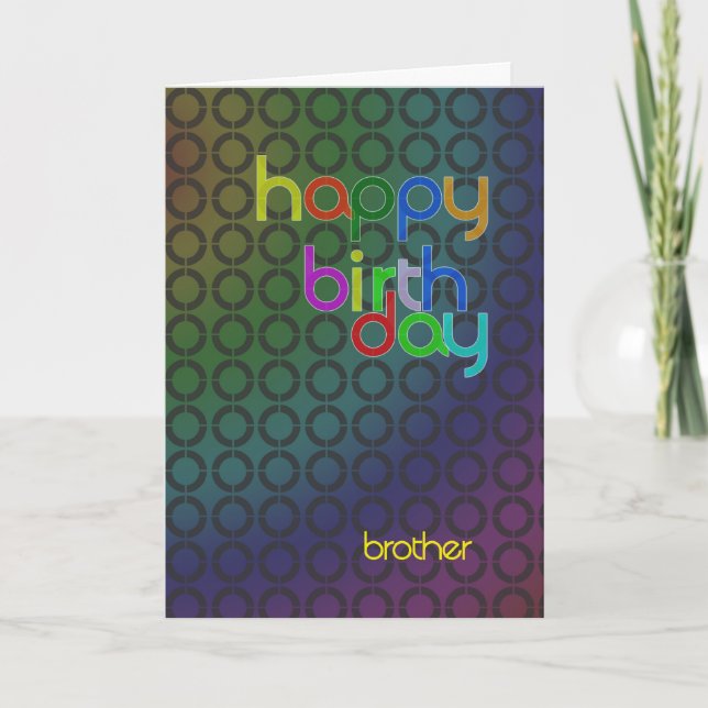 Tarjeta de cumpleaños moderna para hermano (Anverso)