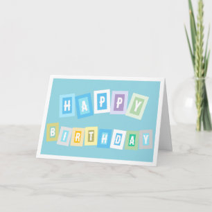 Tarjeta de cumpleaños moderna simple, brillante y