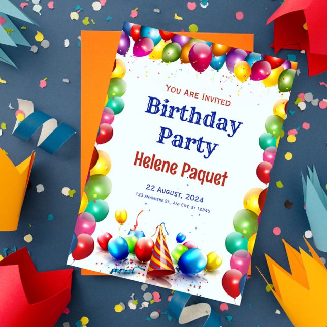 Tarjeta de cumpleaños moderna - tarjeta de invitac (Subido por el creador)