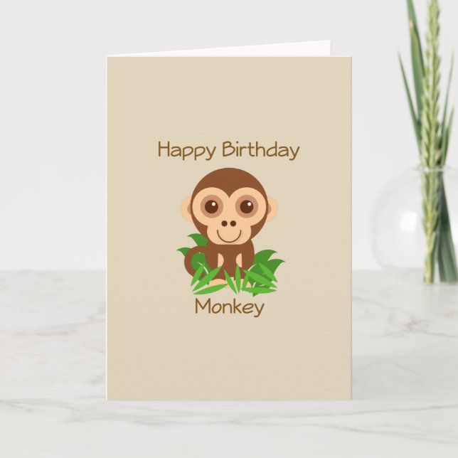 Tarjeta de cumpleaños Monkey (Anverso)