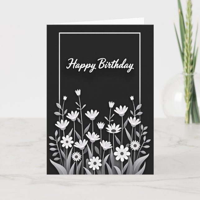 Tarjeta de cumpleaños monocroma (Anverso)
