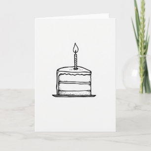 Tarjeta de cumpleaños monocroma clásica