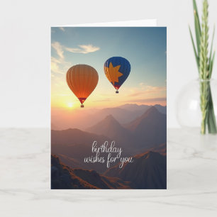 Tarjeta de cumpleaños Montaña Naranja Alegre