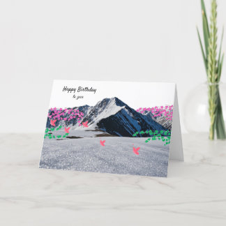 Tarjeta de cumpleaños Montañas y Mariposas