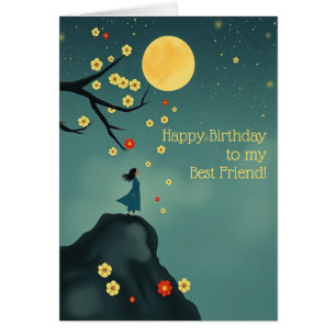Tarjeta de cumpleaños Moonlit Hill moderna para me