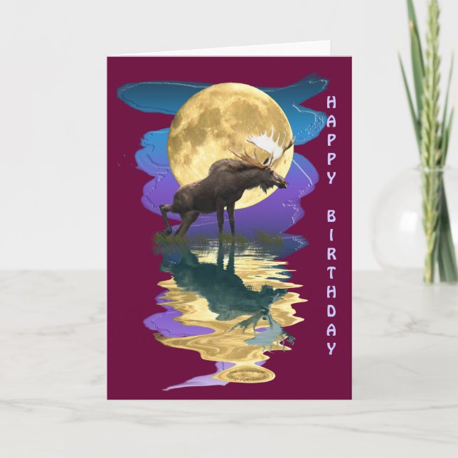 Tarjeta de cumpleaños Moose & Moon de Canadá (Anverso)