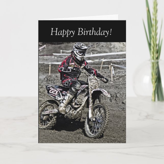 Tarjeta de cumpleaños: Motocross Guy (Anverso)