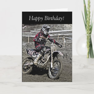 Tarjeta de cumpleaños: Motocross Guy