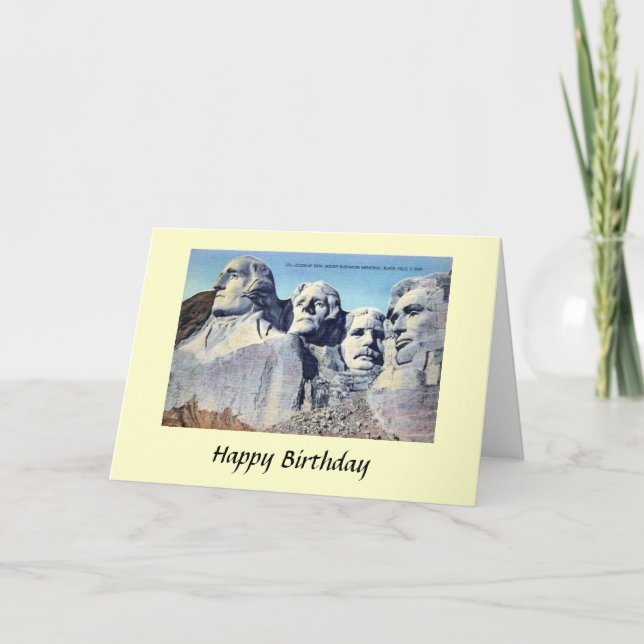 Tarjeta de cumpleaños - Mount Rushmore, Dakota del (Anverso)
