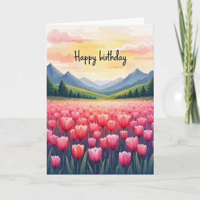 Tarjeta de cumpleaños Mountain Dawn (Anverso)