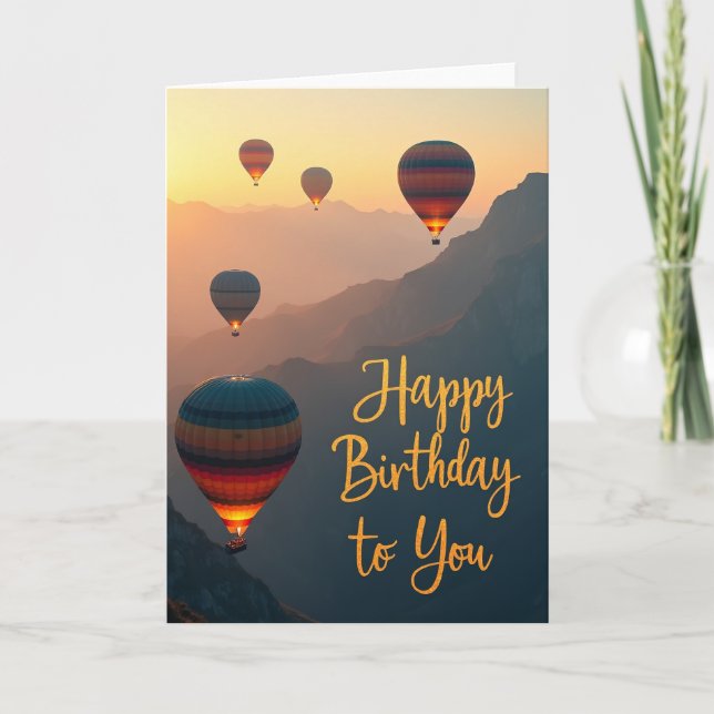 Tarjeta de cumpleaños Mountain Glow (Anverso)