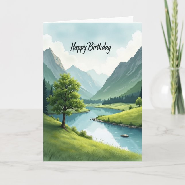 Tarjeta de cumpleaños Mountain View (Anverso)