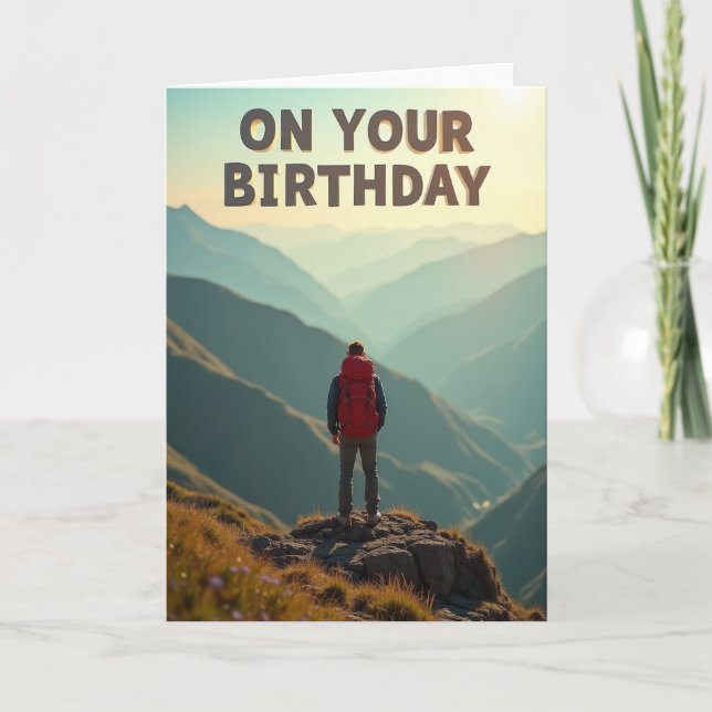 Tarjeta de cumpleaños Mountain Vista (Anverso)