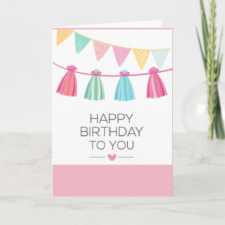 Tarjeta de cumpleaños multicolor Tassel