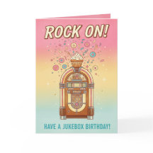 Tarjeta de cumpleaños musical Retro Jukebox Rock O