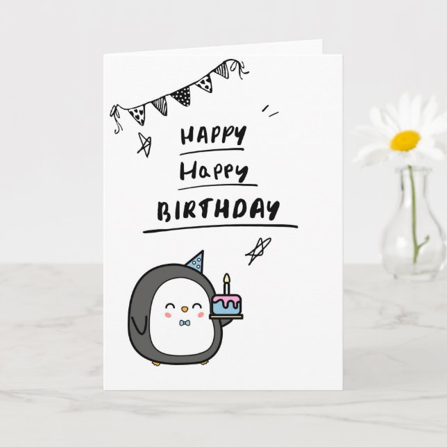 Tarjeta de cumpleaños muy linda (Planta pequeña)