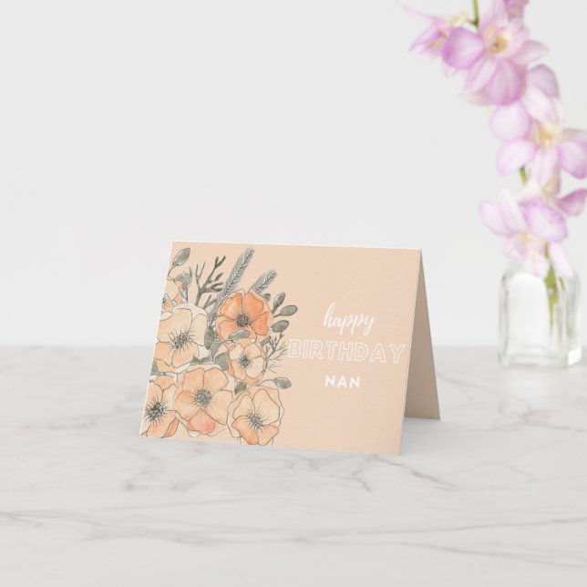 Tarjeta de cumpleaños Nan - Feliz cumpleaños Nan (Orquídea)
