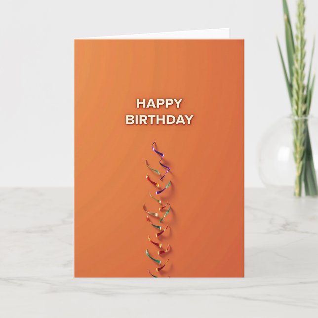 Tarjeta de cumpleaños naranja alegre (Anverso)