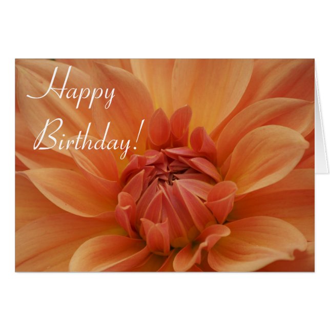 Tarjeta de cumpleaños naranja Blossom (Anverso (Horizontal))