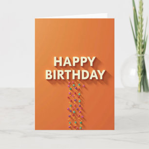 Tarjeta de cumpleaños naranja festiva