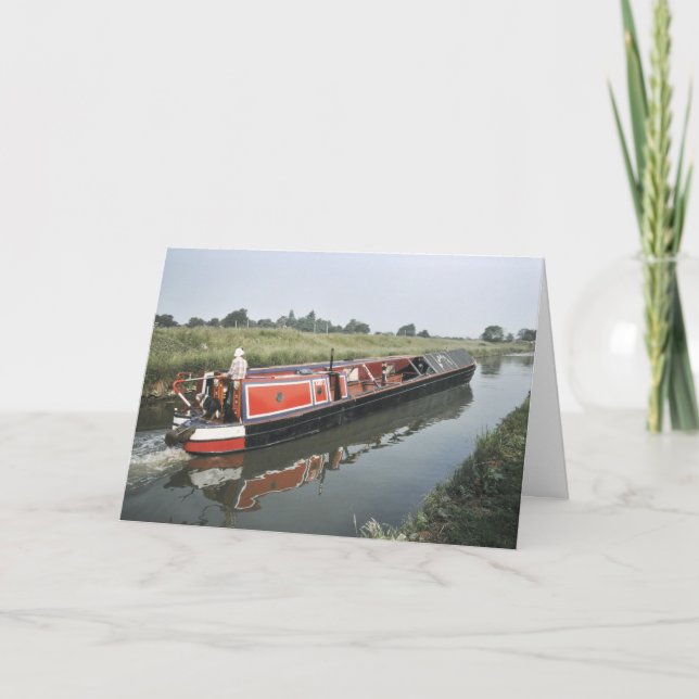 Tarjeta de cumpleaños Narrowboat (Anverso)